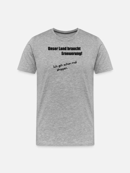 Erneuerung - Männer Premium Bio T-Shirt - Grau meliert