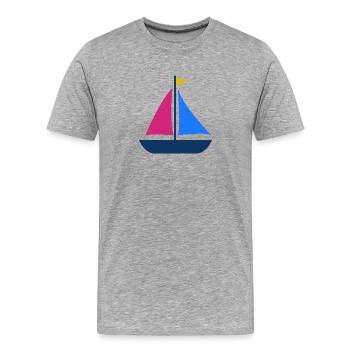 Sailing boat - Men's Premium Organic T-Shirt - heather grey - Front - Damien (186cm)
