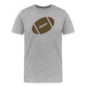 Rugby ball - Men's Premium Organic T-Shirt - heather grey - Front - Damien (186cm)