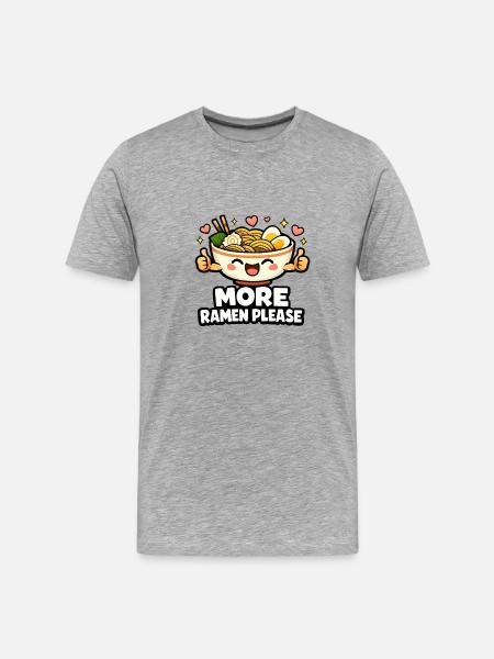 More Ramen Please - Men's Premium Organic T-Shirt - heather grey