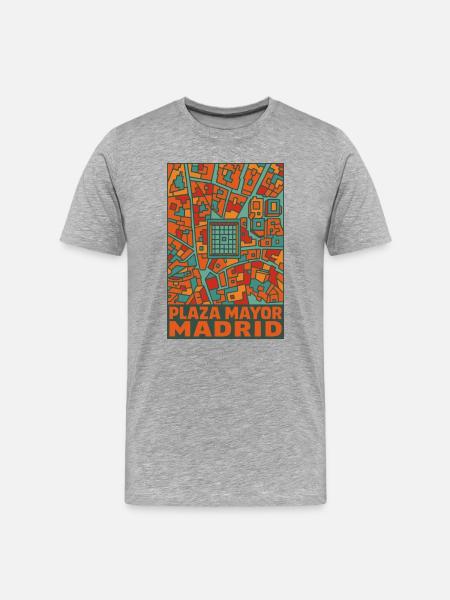 Madrid Plaza Mayor - Men's Premium Organic T-Shirt - heather grey