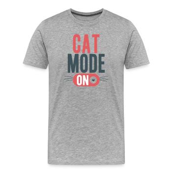 Cat Mode On Whisker Switch Typography - Men's Premium Organic T-Shirt - heather grey - Front - Damien (186cm)
