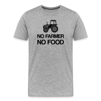 No Farmers No Food Politics Protest Statement - Men's Premium Organic T-Shirt - heather grey - Front - Damien (186cm)