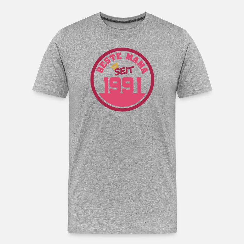 1991 - Männer Premium Bio T-Shirt - Grau meliert