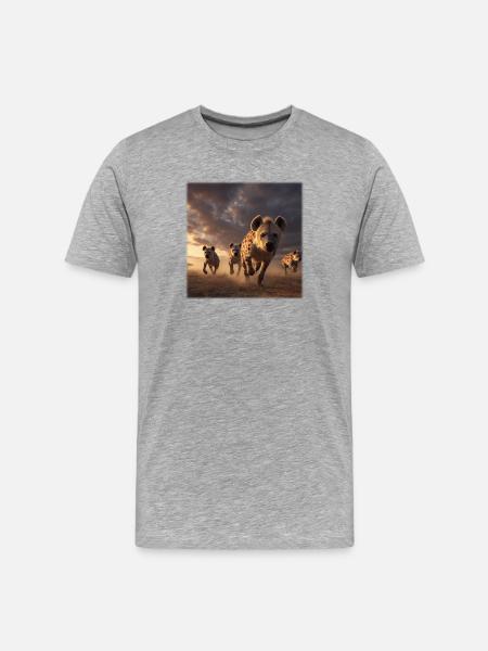 Hyenas Group Savannah Wildlife Design - Men's Premium Organic T-Shirt - heather grey