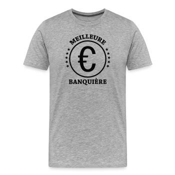 Best Banker - Banking - Men's Premium Organic T-Shirt - heather grey - Front - Damien (186cm)