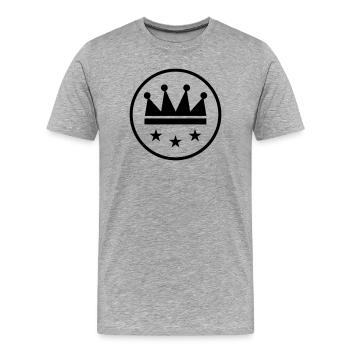 Icône de la couronne - T-shirt bio Premium Homme - gris chiné - Devant - Damien (186cm)