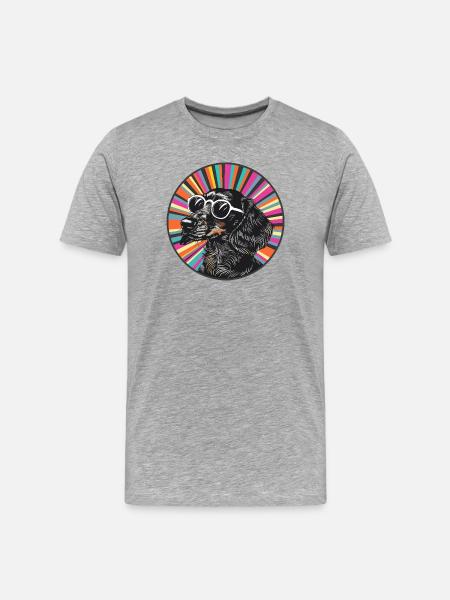Dog with sunglasses - Men's Premium Organic T-Shirt - heather grey