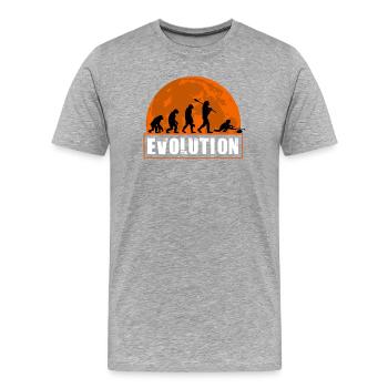 Evolution of Curling Winter Sports Curly Player - Men's Premium Organic T-Shirt - heather grey - Front - Damien (186cm)