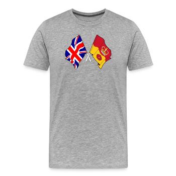 Kreuzung von Hampshire & Großbritannien - Männer Premium Bio T-Shirt - Grau meliert - Vorne - Damien (186cm)