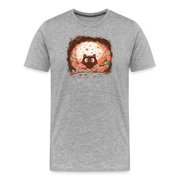 Katzentraum im Zuckerkreisel - Männer Premium Bio T-Shirt - Grau meliert - Vorne - Damien (186cm)