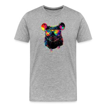 Rats Souris mignonnes Souris Souris naines Souris - T-shirt bio Premium Homme - gris chiné - Devant - Damien (186cm)