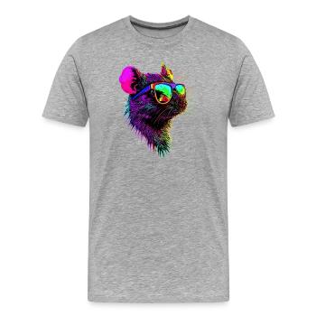 Rats Souris mignonnes Souris Souris naines Souris - T-shirt bio Premium Homme - gris chiné - Devant - Damien (186cm)