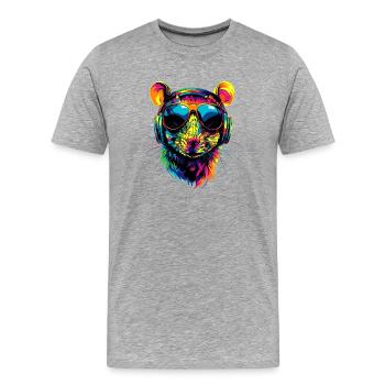 Rats Souris mignonnes Souris Souris naines Souris - T-shirt bio Premium Homme - gris chiné - Devant - Damien (186cm)
