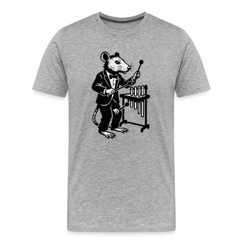 Musique de labo de rat en smoking - T-shirt bio Premium Homme - gris chiné - Devant - Damien (186cm)
