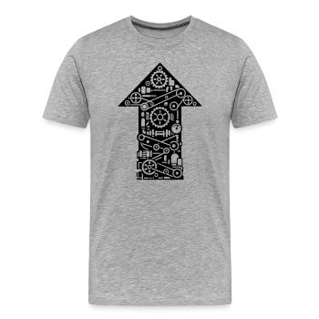 Technologie des machines Pfeil - T-shirt bio Premium Homme - gris chiné - Devant - Damien (186cm)