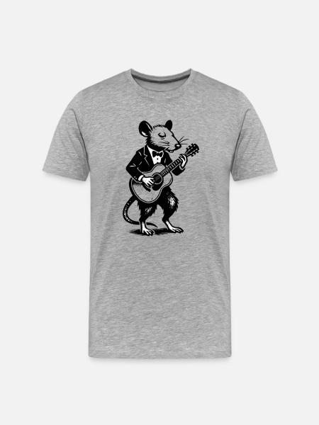Jazz mouse in tuxedo - Men's Premium Organic T-Shirt - heather grey