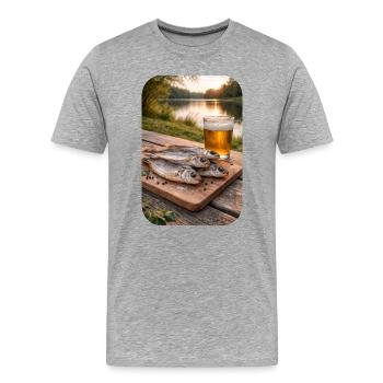 by the lake - Men's Premium Organic T-Shirt - heather grey - Front - Damien (186cm)