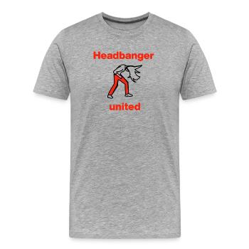 Headbanger United – Rock hard! Mosh, Metal - Men's Premium Organic T-Shirt - heather grey - Front - Damien (186cm)