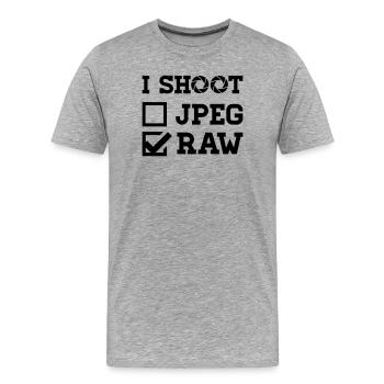 I Shoot – Fotografie Kamera Fotograf - Männer Premium Bio T-Shirt - Grau meliert - Vorne - Damien (186cm)