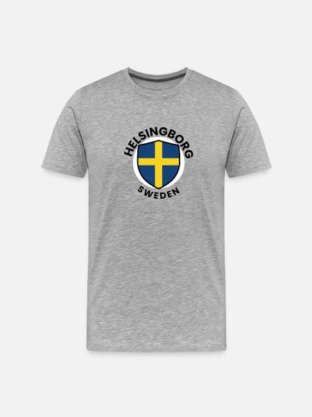 Shield with Swedish Flag - Men's Premium Organic T-Shirt - heather grey