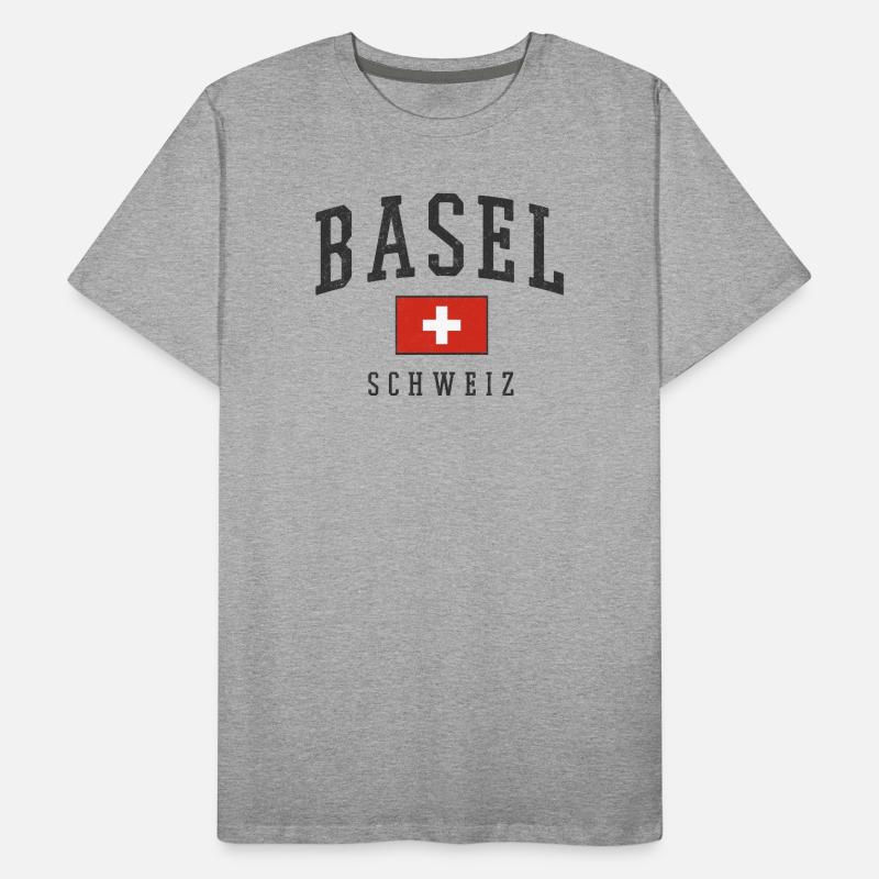 Basel Schweiz Design mit Flagge  Männer Premium Bio T-Shirt