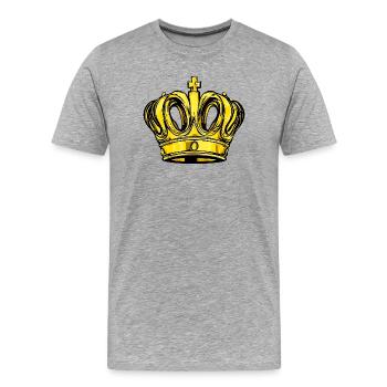 Krone Majestät - Männer Premium Bio T-Shirt - Grau meliert - Vorne - Damien (186cm)