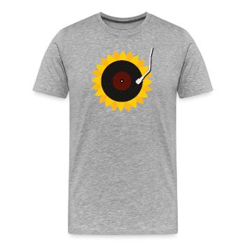 Sunflower Record - Men's Premium Organic T-Shirt - heather grey - Front - Damien (186cm)