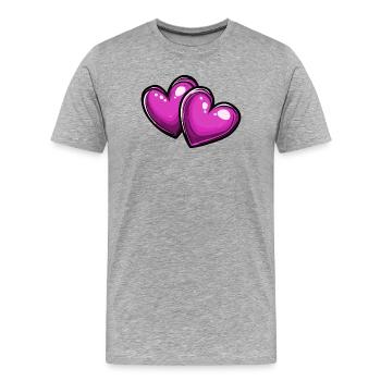 Herzen Liebe Symbol - Männer Premium Bio T-Shirt - Grau meliert - Vorne - Damien (186cm)