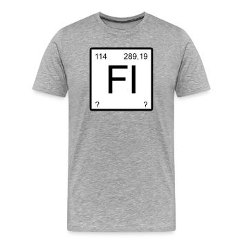 Fl Symbole d’élément Flerovium - T-shirt bio Premium Homme - gris chiné - Devant - Damien (186cm)