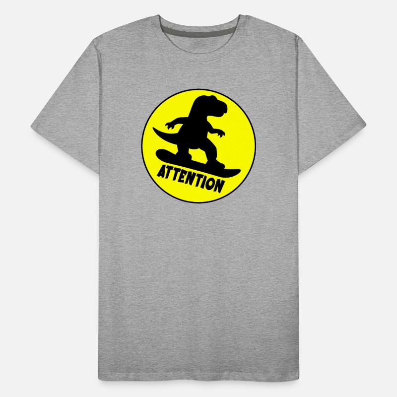 Achtung, snowboardender Dinosaurier Männer Premium Bio T-Shirt