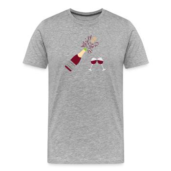 Wine-bottle-and-drinking glasses - Men's Premium Organic T-Shirt - heather grey - Front - Damien (186cm)