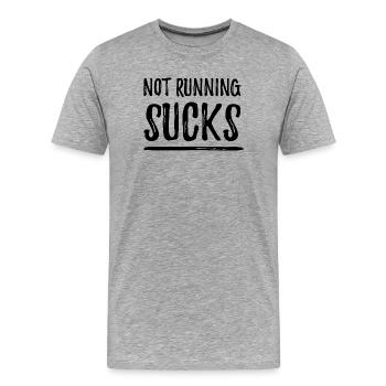 Ne pas courir, c’est nul - T-shirt bio Premium Homme - gris chiné - Devant - Damien (186cm)