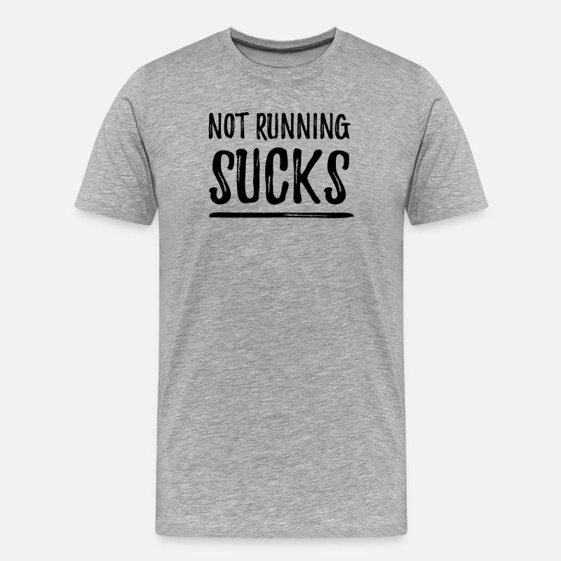 Nicht laufen ist echt blöd - Männer Premium Bio T-Shirt - Grau meliert