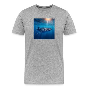 Whale shark in the ocean sea creatures nature design - Men's Premium Organic T-Shirt - heather grey - Front - Damien (186cm)