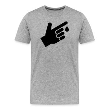 Blood test, blood drops - Men's Premium Organic T-Shirt - heather grey - Front - Damien (186cm)