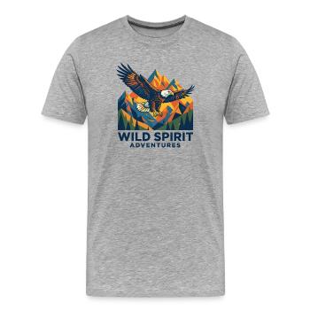 Wild Spirit – Eagle Adventures - Men's Premium Organic T-Shirt - heather grey - Front - Damien (186cm)