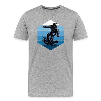 Snowboard Liebe zum Anziehen - Männer Premium Bio T-Shirt - Grau meliert - Vorne - Damien (186cm)