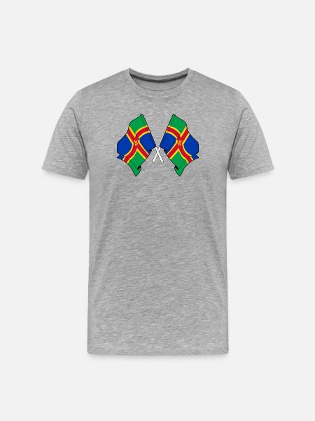 Lincolnshire Two Flags Crossed - Men's Premium Organic T-Shirt - heather grey