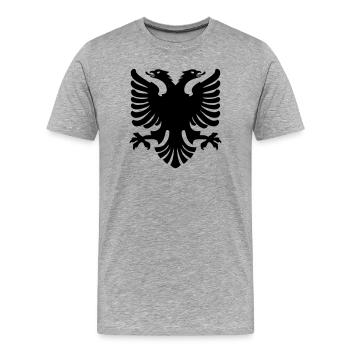 Shqipe Adler – Albanien Doppelkopf Nationalflagge - Männer Premium Bio T-Shirt - Grau meliert - Vorne - Damien (186cm)