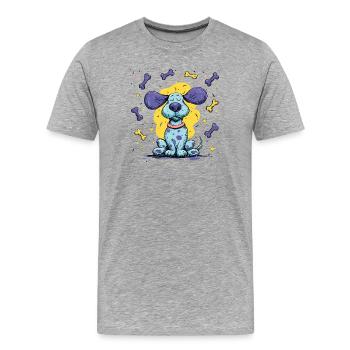Stardog en orbite colorée - T-shirt bio Premium Homme - gris chiné - Devant - Damien (186cm)