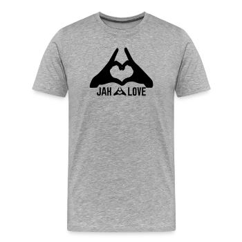jah love - T-shirt bio Premium Homme - gris chiné - Devant - Damien (186cm)
