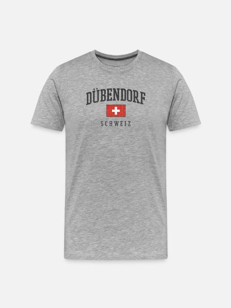 Dübendorf Switzerland logo with flag - Men's Premium Organic T-Shirt - heather grey