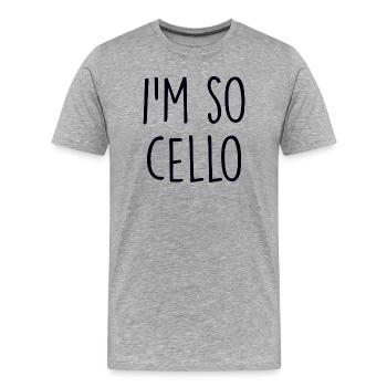 Violoncelle - T-shirt bio Premium Homme - gris chiné - Devant - Damien (186cm)