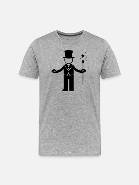 Magier Zauberer Zirkus - Männer Premium Bio T-Shirt - Grau meliert