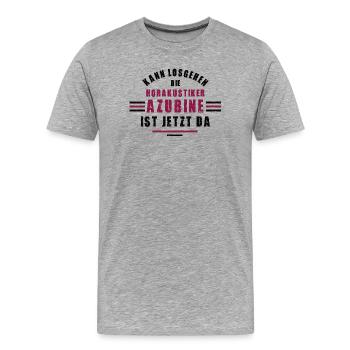 Trainee Hearing Aid Acoustician Apprenticeship Hearing Acoustics Training - Men's Premium Organic T-Shirt - heather grey - Front - Damien (186cm)