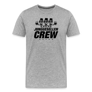 Junggesellen Crew - Männer Premium Bio T-Shirt - Grau meliert - Vorne - Damien (186cm)