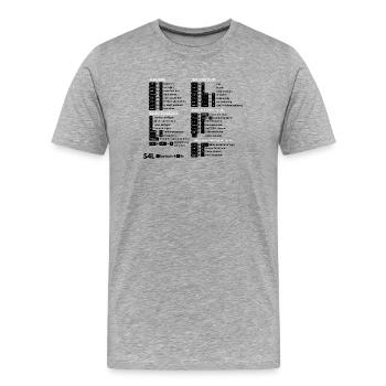 SL Raccourcis Mac – Cmd Pro ! Créateur de contenu - T-shirt bio Premium Homme - gris chiné - Devant - Damien (186cm)