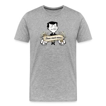 Amor vincit omnia - Men's Premium Organic T-Shirt - heather grey - Front - Damien (186cm)
