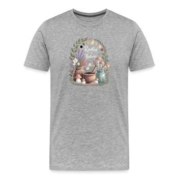 Enracinées dans la nature Sorcières de la forêt Magie de la nature - T-shirt bio Premium Homme - gris chiné - Devant - Damien (186cm)